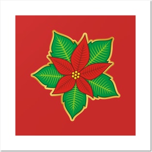 Christmas Poinsettia Posters and Art